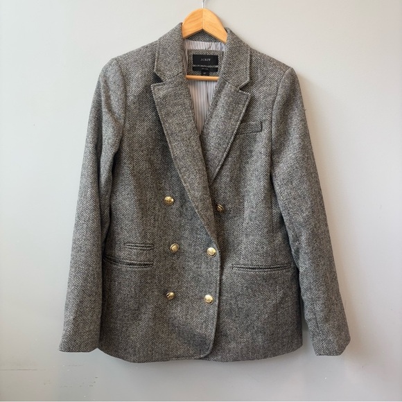J Crew 8T Bristol Blazer Gold Buttons Moon Quality British Cloth Wool - Picture 2 of 14